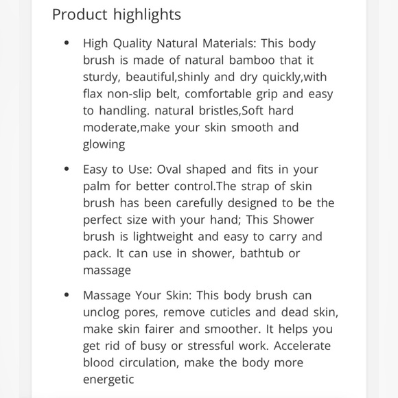NWOT Body brush for wet or dry brushing. Dare to bare! 👙 - Picture 6 of 6